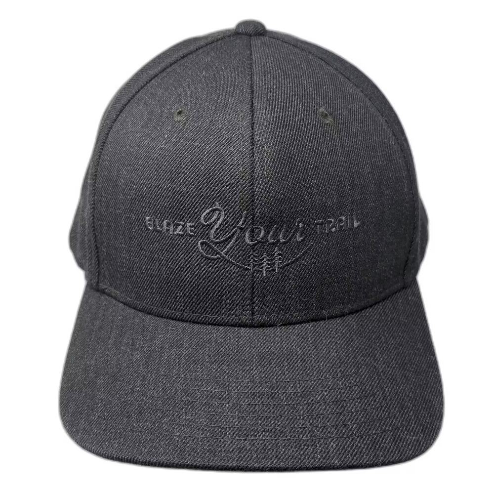 Quake City Caps Snapback Hat Gray Gray OS Blaze Your Trail Embroidered Trees